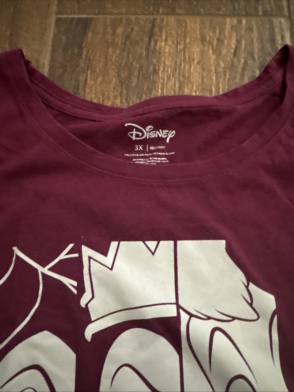 Disney Maroon Graphic Tee with White Villain Faces - Picture 2 of 3